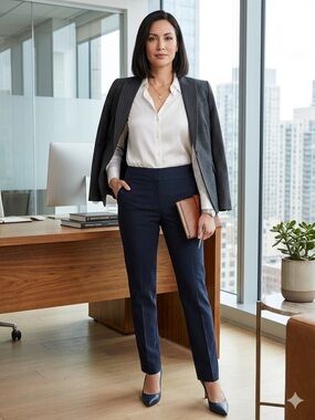 NWT Alfani Tummy Control Tailored Slim Leg Work Pants - Size 6